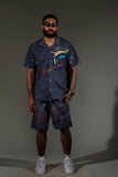 GENUINE "FAITH" WOVEN SHORT SET - GN5014 - NAVY