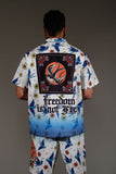 GENUINE "FREEDOM'S NOT FREE" WOVEN SHORT SET - GN5022 - WHITE