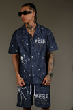 GENUINE "FEAR" WOVEN SHORT SET - GN5024 - NAVY