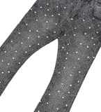 VICIOUS DENIM RHINESTONE STACKED PANT - VC510 - GREY
