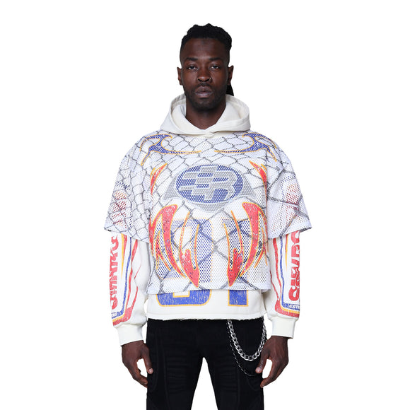 SMOKE RISE FIELD FLEECE 2FER HOODIE - FO25559 - ECRU