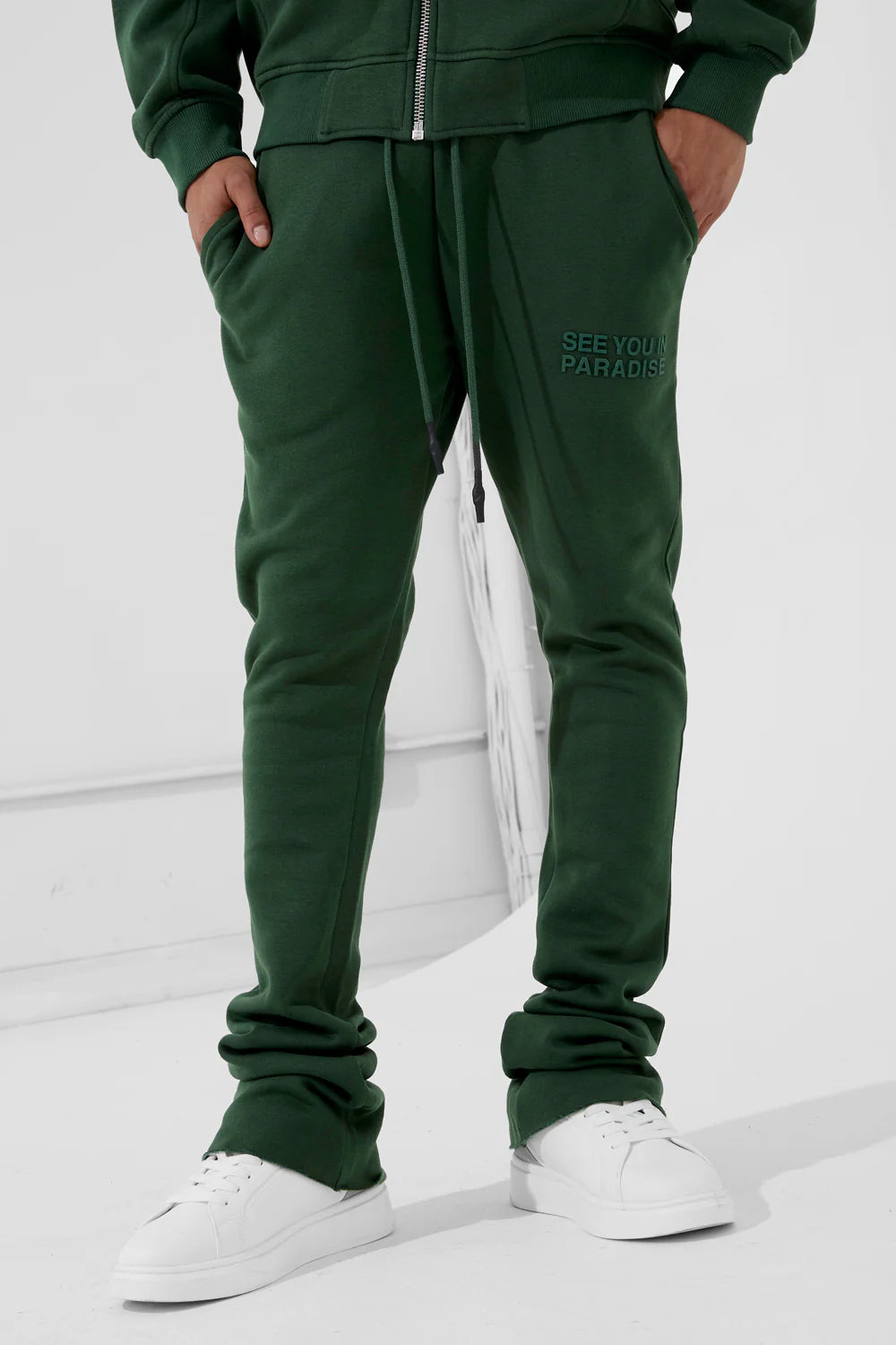 SEE YOU IN PARADISE STACK FLEECE SET - 8863HSET - DEEP OLIVE