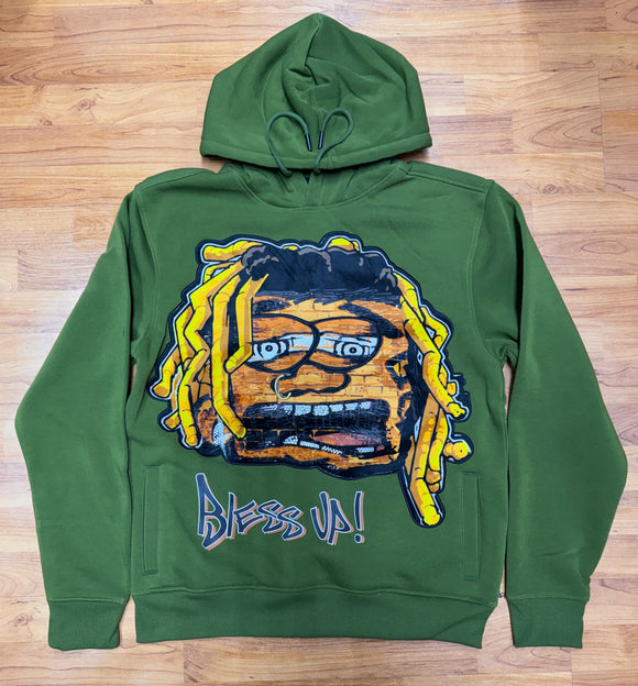 PJ MARK GRAPHIC HOODIE - F25101 - OLIVE