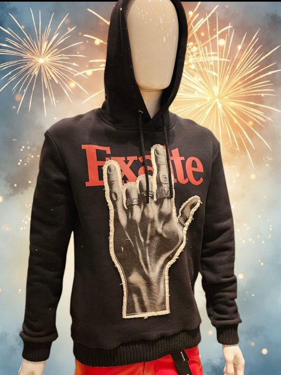 EXALTE HARMONY EMBELLISHED HOODIE - BLACK