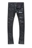 JORDAN CRAIG PU LEATHER STACKED PANTS - JRF2250 - BLACK