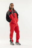 KINDRED RHINESTONE NYLON TRACK SUIT - KD2236SET - RED/BLACK