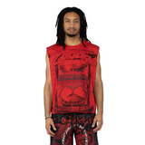 SMOKE RISE  GRAPHIC MUSCLE TANK TOP - KT25253 - RED
