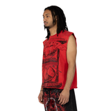 SMOKE RISE  GRAPHIC MUSCLE TANK TOP - KT25253 - RED