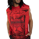 SMOKE RISE  GRAPHIC MUSCLE TANK TOP - KT25253 - RED