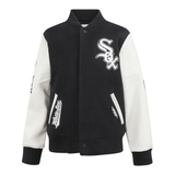 KIDS PRO STANDARD VARSITY JACKET WHITE SOX -  BLK/WHI