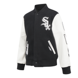 KIDS PRO STANDARD VARSITY JACKET WHITE SOX -  BLK/WHI