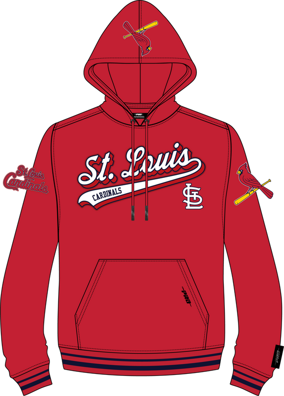 PRO STANDARD ST. LOUIS CARDINALS SCRIPT TAIL HOODIE - LSC5314436- RED