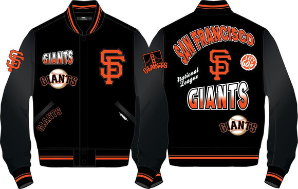 SAN FRANCISCO GIANTS TURN IT UP WOOL VARSITY JACKET - LSG6314631 - BLK/ORNG