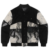 B&T MAKOBI BAGNOLI TAPESTRY VARSITY JACKET - M1099B - BLACK