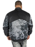 B&T MAKOBI BAGNOLI TAPESTRY VARSITY JACKET - M1099B - BLACK