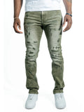 MAKOBI "BIONCO" DENIM JEANS - M1753 - OLIVE
