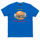 MAKOBI "VEGAN BURGER" T-SHIRT - M306 - ROYAL BLUE