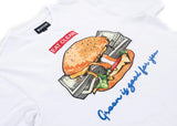 (B&T) MAKOBI "VEGAN BURGER" T-SHIRT - M306B - WHITE
