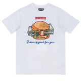 (B&T) MAKOBI "VEGAN BURGER" T-SHIRT - M306B - WHITE