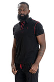 MAKOBI RICCI CORE POLO TEE - M344 - BLACK/RED