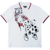 (B&T) MAKOBI "VERONA CHEETAH" POLO SHIRT - M388B - WHITE