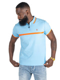 (B&T) MAKOBI MORADI POLO SHIRT - M397 - LIGHT BLUE/ ORANGE