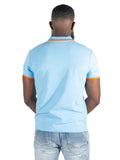 (B&T) MAKOBI MORADI POLO SHIRT - M397 - LIGHT BLUE/ ORANGE