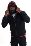 B&T MAKOBI AMALFI KNIT HOODIE - M4432B - BLACK