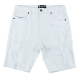 MAKOBI "AMATO" DENIM SHORT - M607 - WHITE