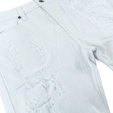 MAKOBI "AMATO" DENIM SHORT - M607 - WHITE