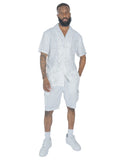 MAKOBI LEVONIA LINEN SHIRT & SHORT SET - M822SET - WHITE