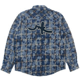 B&T MAKOBI BERTELI ACID PLAID SHIRT - NAVY