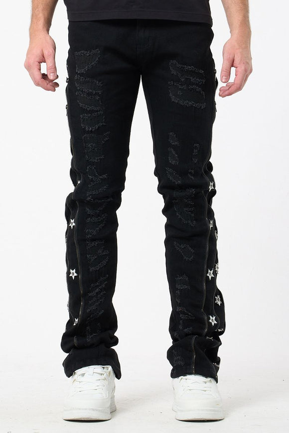 WAIMEA STACKED JEANS - M8452D - BLACK