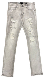 BY WAIMEA SKINNY DENIM JEAN - M8498D- GREY BLEACH