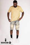 B&T MAKOBI NOAH DENIM SHORT - M967B - VINTAGE WASH
