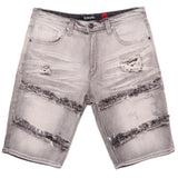 B&T MAKOBI NOAH DENIM SHORT - M967B - GRAY WASH