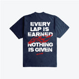 OUTRANK -"EVERY LAP IS EARNED NOTHING IS GIVEN" T-SHIRT - OR3990PR - NAVY