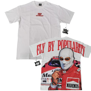 FLY BY BY POPULARITY T-SHIRT - FBP0017-WHITE / RED