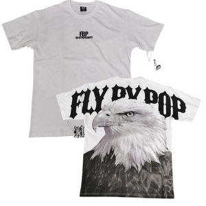 FLY BY BY POPULARITY T-SHIRT - FBP0019-WHITE / BLACK