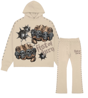 ROKU STUDIO FIST OF FURY CROPPED HOODIE SET -RK5481749SET - SAND STONE