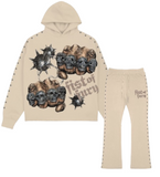 ROKU STUDIO FIST OF FURY CROPPED HOODIE SET -RK5481749SET - SAND STONE