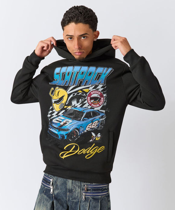 REASON DODGE SCATPACK RHINESTONE HOODIE - RE5-085 - BLACK