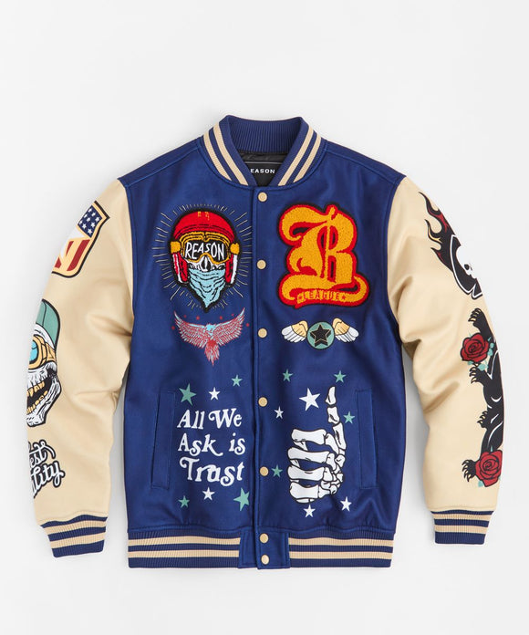 REASON BORN FREE VARSITY JACKET - RER5-001 - NAVE