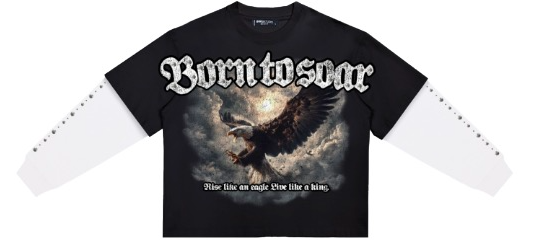 ROKU STUDIO BORN TO SOAR LONG SLEEVE TEE - RK1481744 - BLK