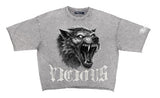 ROKU STUDIO BEAST ENZYME CROPPED TEE - RK1482018 - WASHED GREY