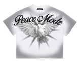 ROKU STUDIO PEACE AIRBRUSH BOXY TEE - RK1482055 - WHITE/BLACK
