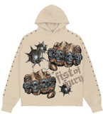 ROKU STUDIO FIST OF FURY CROPPED HOODIE SET -RK5481749SET - SAND STONE
