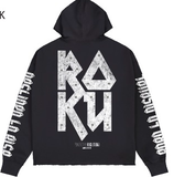 ROKU STUDIO RIOT SPIRIT CROPPED HOODIE SET - RK5481777SET - BLACK