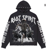 ROKU STUDIO RIOT SPIRIT CROPPED HOODIE SET - RK5481777SET - BLACK