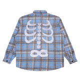 RUKO STUDIO RIBCAGE HEAVY FLANNEL SHIRT - RK6481419 - UNIVERSITY BLUE